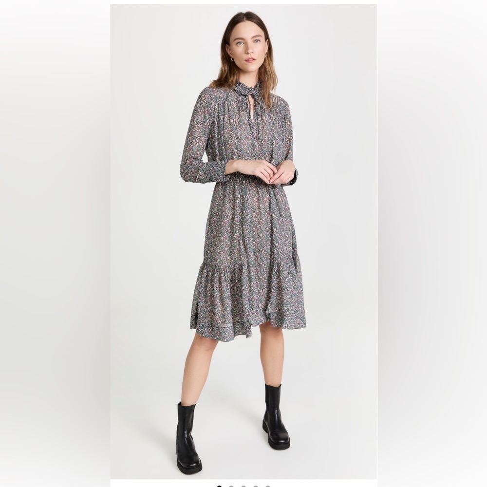 GANNI Printed Crepe Dress - Size 32 (XS)